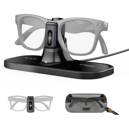 BOBOVR CG2 - Sistema di ricarica per occhiali smart, compatibile con Ray-Ban Meta e Oakley Meta